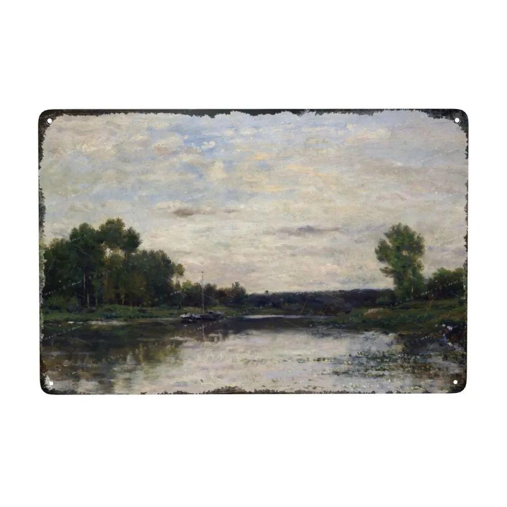 Oil Painting Style Retro Characters Landscapes Metal Tin Sign Wall Poster