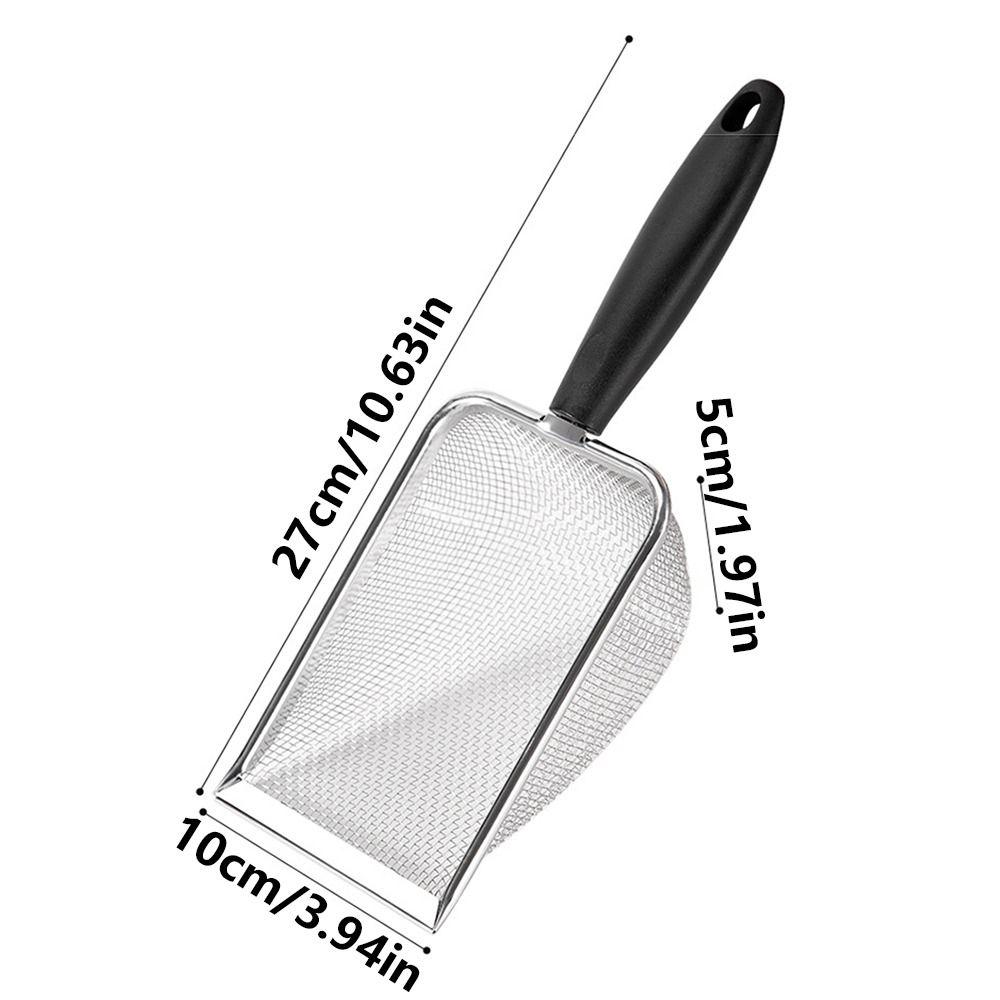 Stainless Steel Reptile Sand Shovel Comfortable Grip Substrate Cleaner Scoop Bearded Dragon Cage