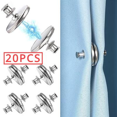 1/5/10/20 Pairs Curtain Magnetic Button Nail Free Detachable Window Curtain Close Magnet Buckle Adjustment Curtain Clip Room