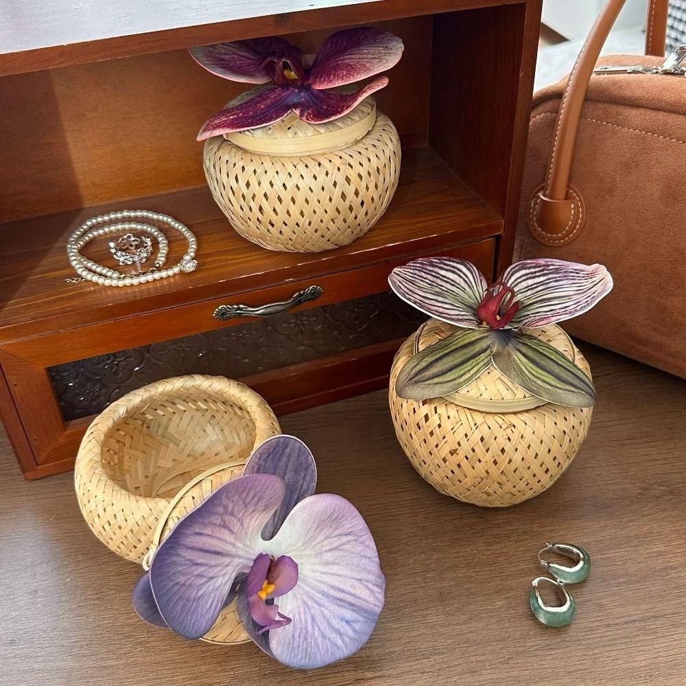 

Jewelry Case Butterfly Orchid Jewelry Organizer Flower Ring Display Holder Jewelry Storage зелений