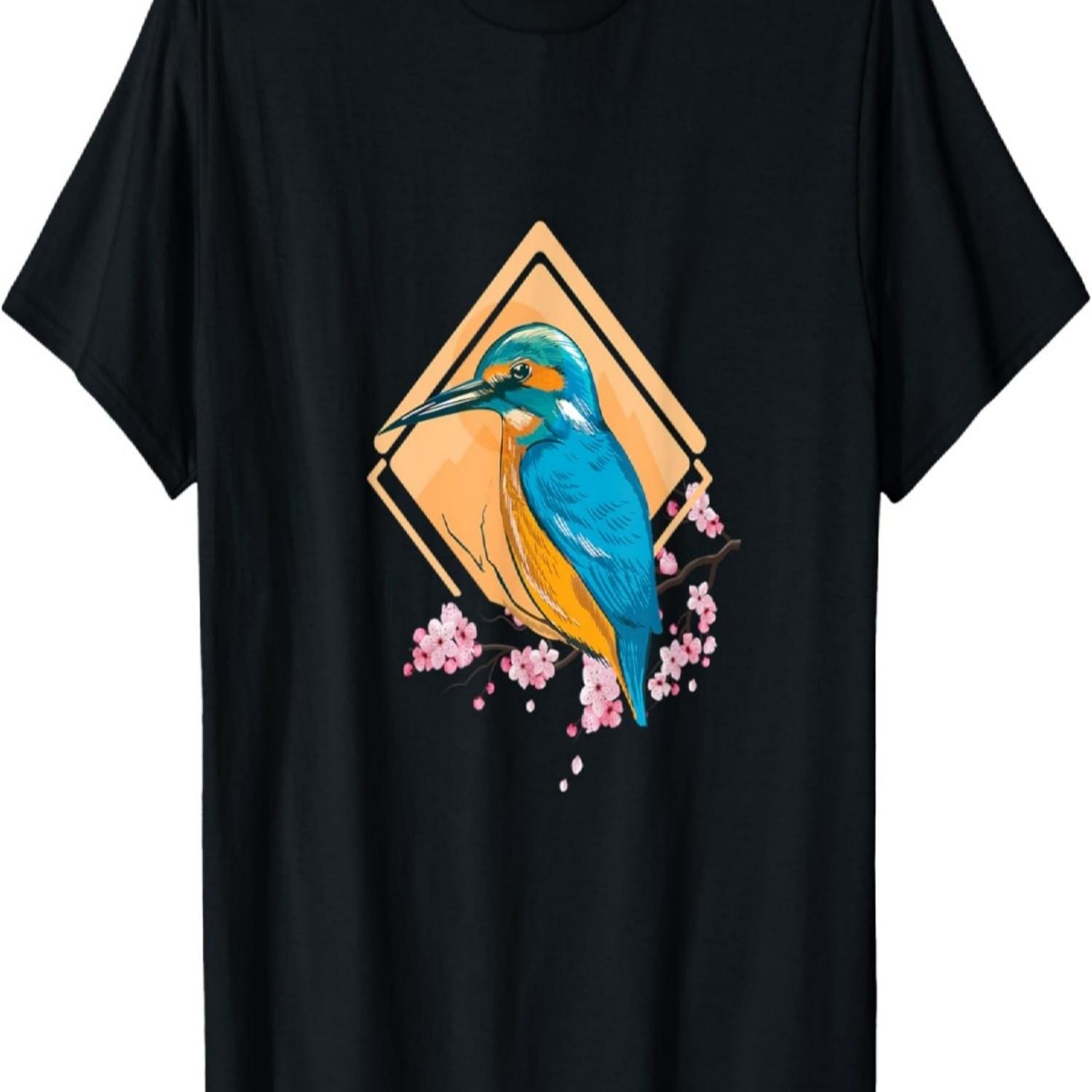 

KING FISHER SET OVER CHERRY BLOSSOM IN SPRING T-Shirt S чёрный