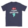Lässige Grönland Flagge T-Shirts Herren O-Ausschnitt 100% Baumwolle T-Shirt Kurzarm T-Shirts Geburtstagsgeschenk Oberteile