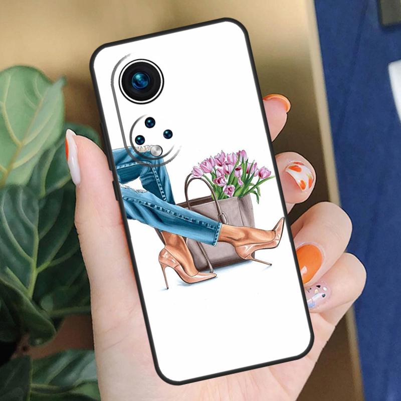 Fashion High Heels Case For Honor 90 50 70 Lite X9b X9a X8b X8a X8 X9 X9c Honor 200 Pro Magic 5 6 7 Lite Cover