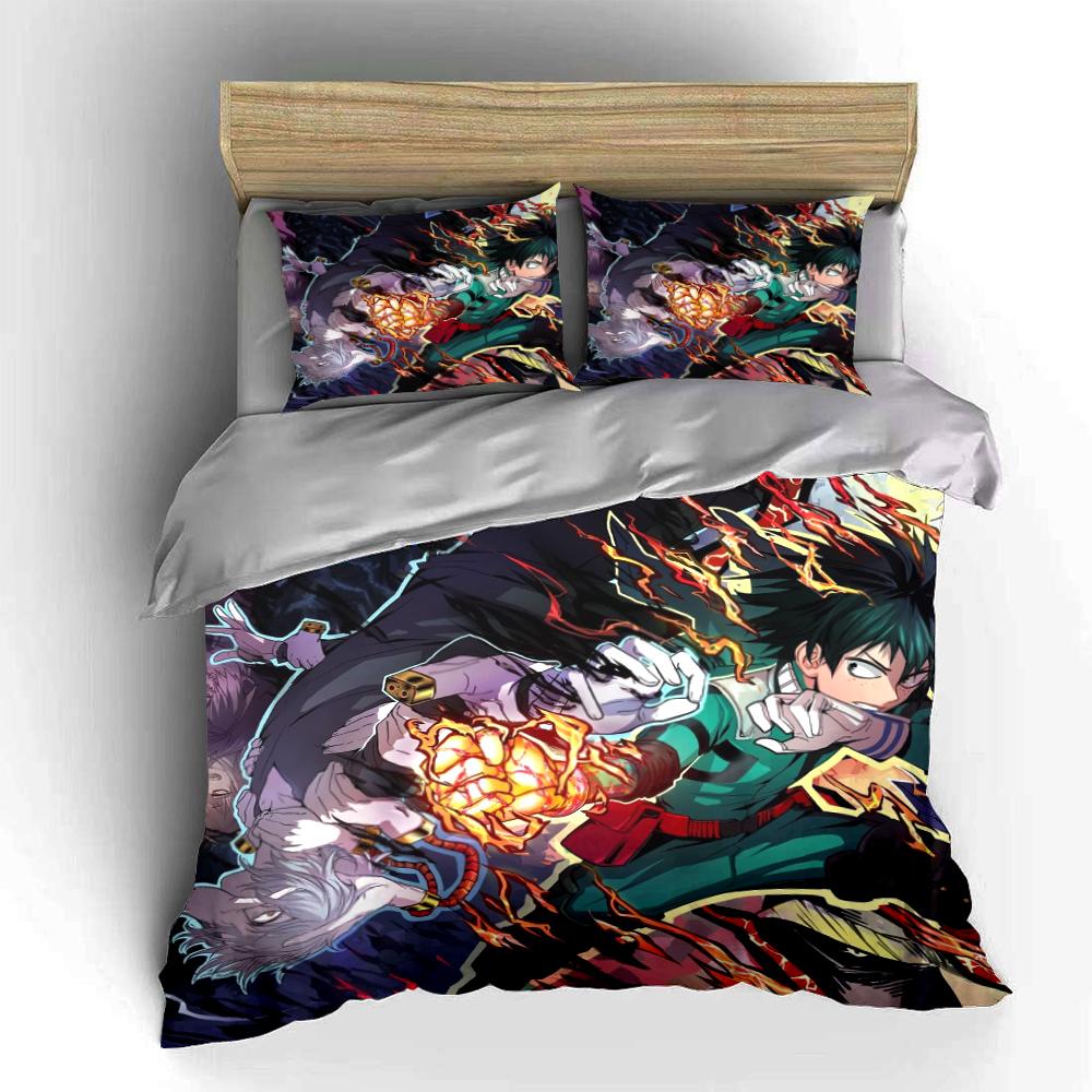 Anime Hero Bedding Set with Lightning Design Bedding set (1 duvet cover, 2 pillowcases, duvet not included)