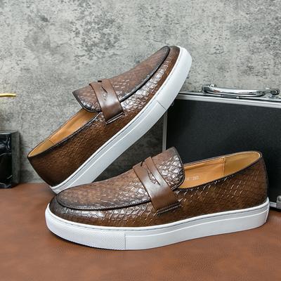 FashionMen's Leather Casual Shoes Slip On Male Loafers Fashion Moccasins Comfortable Men Driving Footwear All-match Leisure Walk Shoes