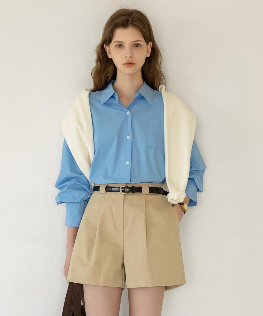 NON AND NON Classic Pintuck Cotton Half Pants_Nspt5222