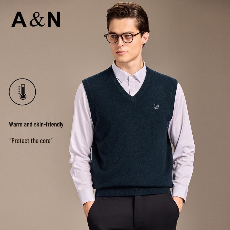 Herren 100% Merinowolle V-Ausschnitt Weste