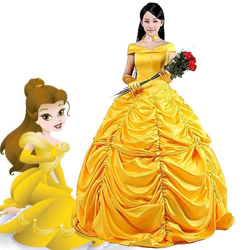 Elegante Costume Cosplay da Principessa Belle de La Bella e la Bestia, Stile Fiabesco, per Donna