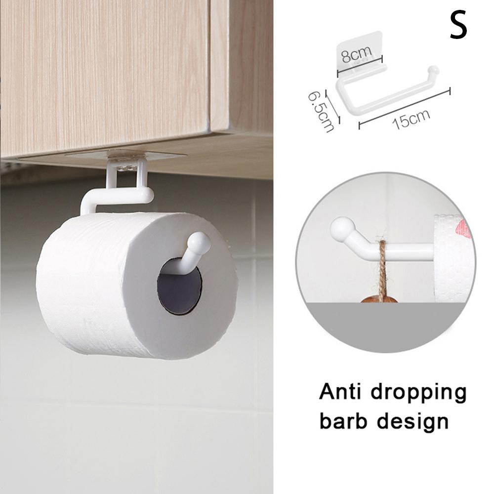 

Nail-free Bathroom Organizer Tissue Holder Roll Paper Rack Storage Kitchen Paper Roll Holder S білий
