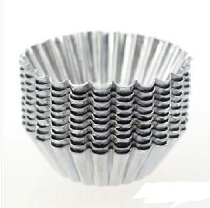 10pcs/set 7cm Tinplate Flower Cake Egg Tart Mold Kitchen Tools Baking Mould (Color: Silver)