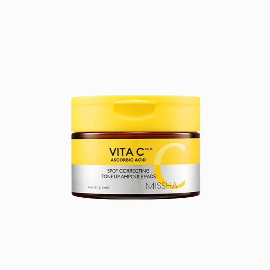 MISSHA Vita C Ascorbic Acid Spot Correcting Tone Up Ampoule Pads, 80 pads, 210g
