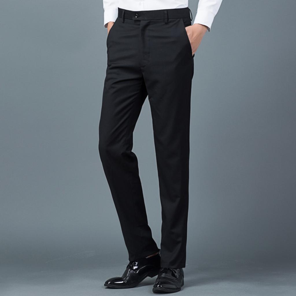 Men's Casual Trousers Formal Suit Pants Loose Straight Trousers
