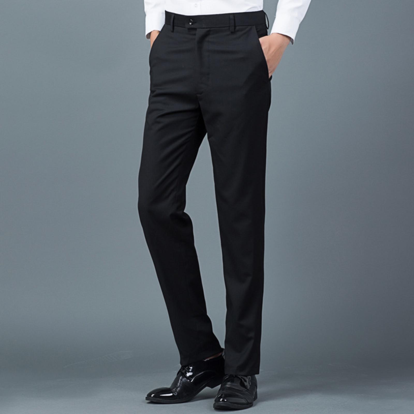 

Men s Casual Trousers Formal Suit Pants Loose Straight Trousers XXXXL чёрный