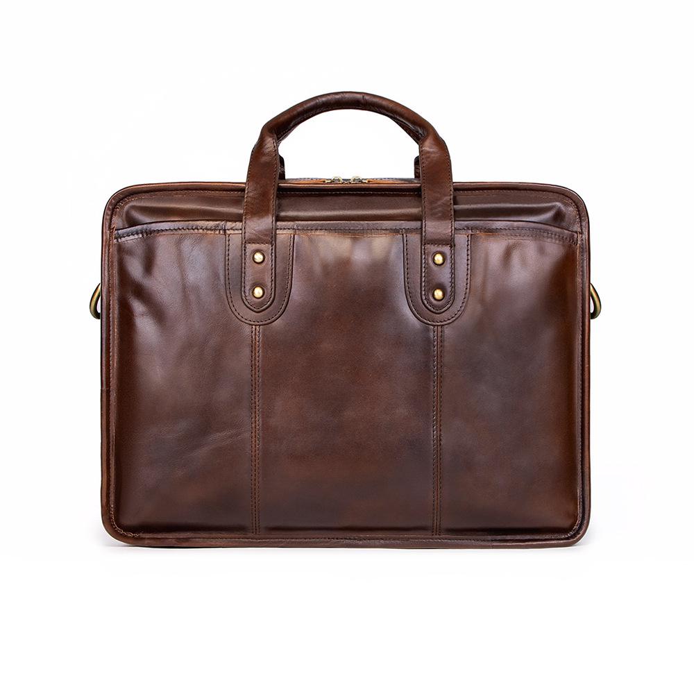 

Jiamida Vintage Genuine Leather Men s Laptop Briefcase коричневый