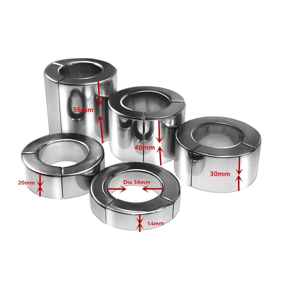 Ss001 Metal Stainless Steel Scrotum Bondage Device Magnet Penis Penis Delay Pendant Ring Adult Sex Product