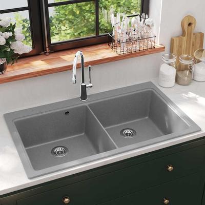 Granite, Double Bowl, Gray Sink