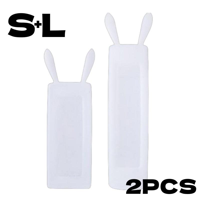 1/2pcs Transparent Remote Control Case with Rabbit Ears Dustproof Protective Sheath Durable Silicone Cover for TV Air Conditione