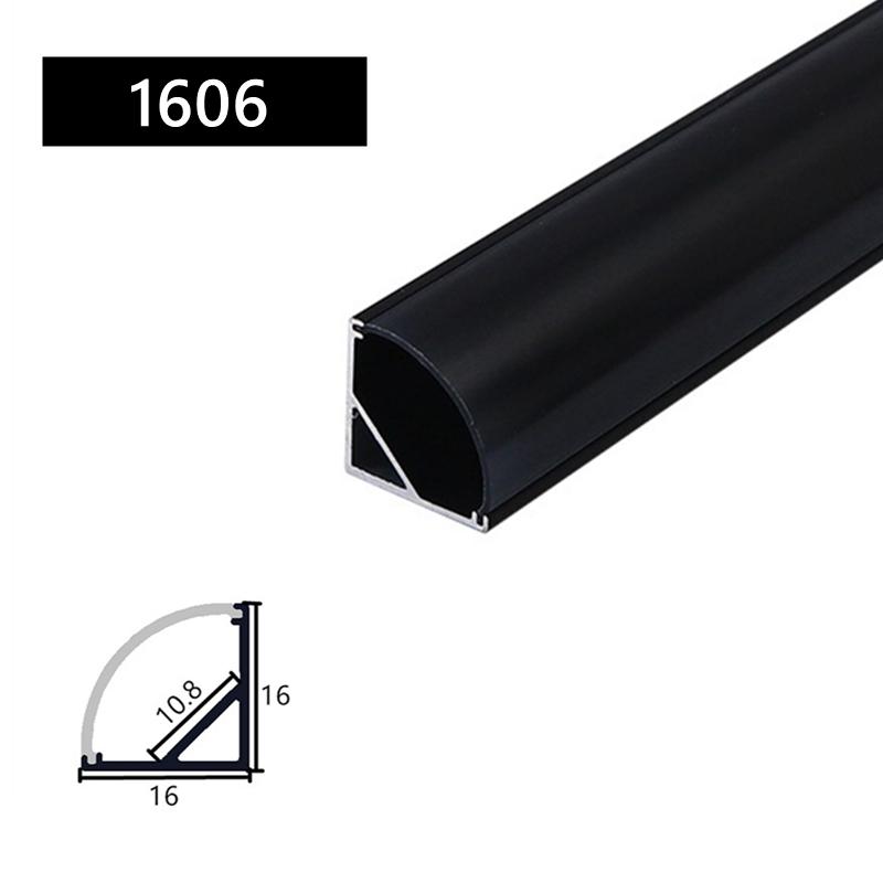 0.5m/1m 2-20pcs Black LED Aluminum Profile V/U/YW Style For 5050 5630 Strip Light Channel Black Cover Cabinet Closet Bar Lamp