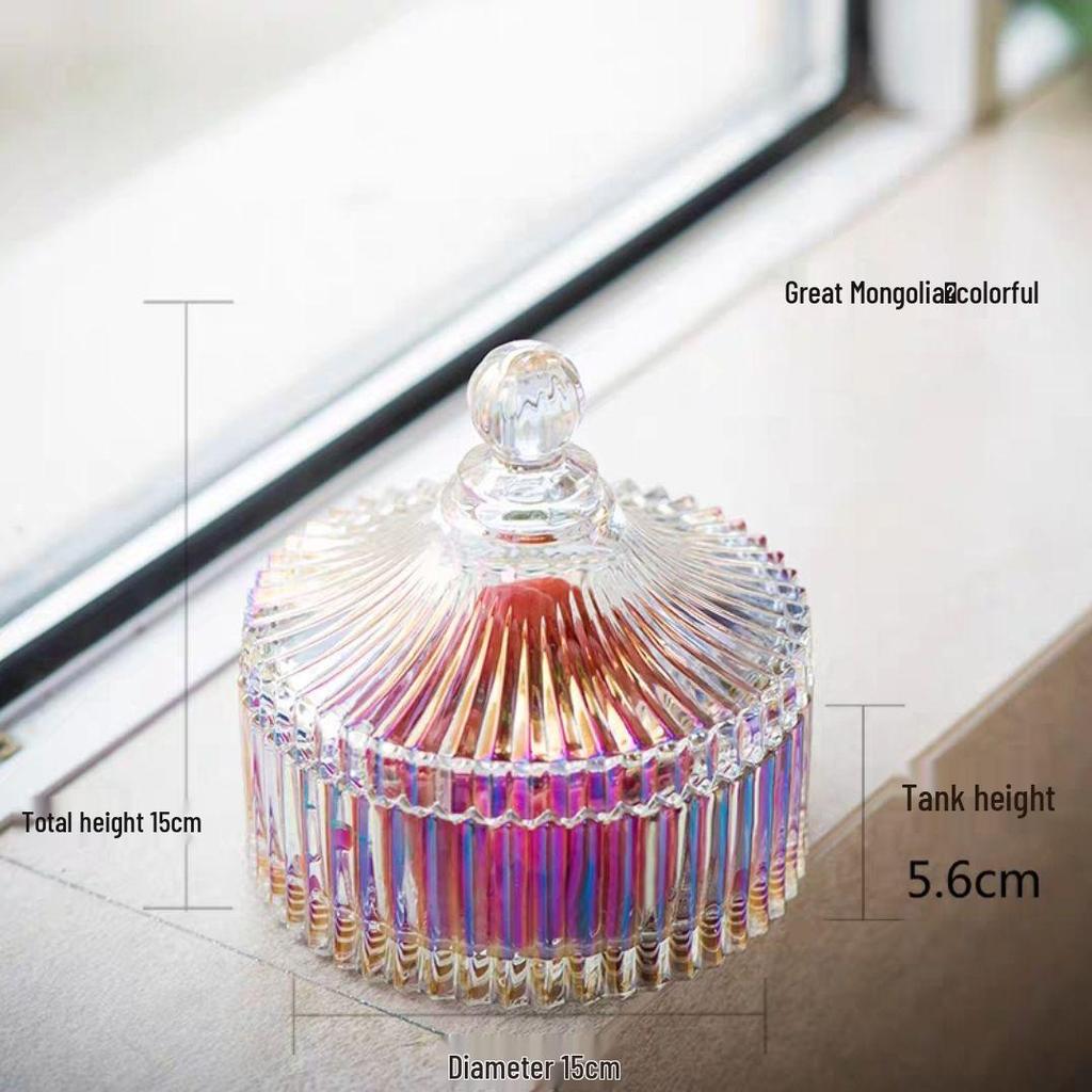 European Glass Candy Jar with Lid – Transparent Storage for Tea, Snacks, Seasonings, Candy, and Dried Fruit