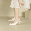 3-7 Celebrity Style Pointed Head Back Empty High Heels Women's Bag Head Thin Heel High Heel Sandals Women's Not Tired Feet Women's Spring Shoes