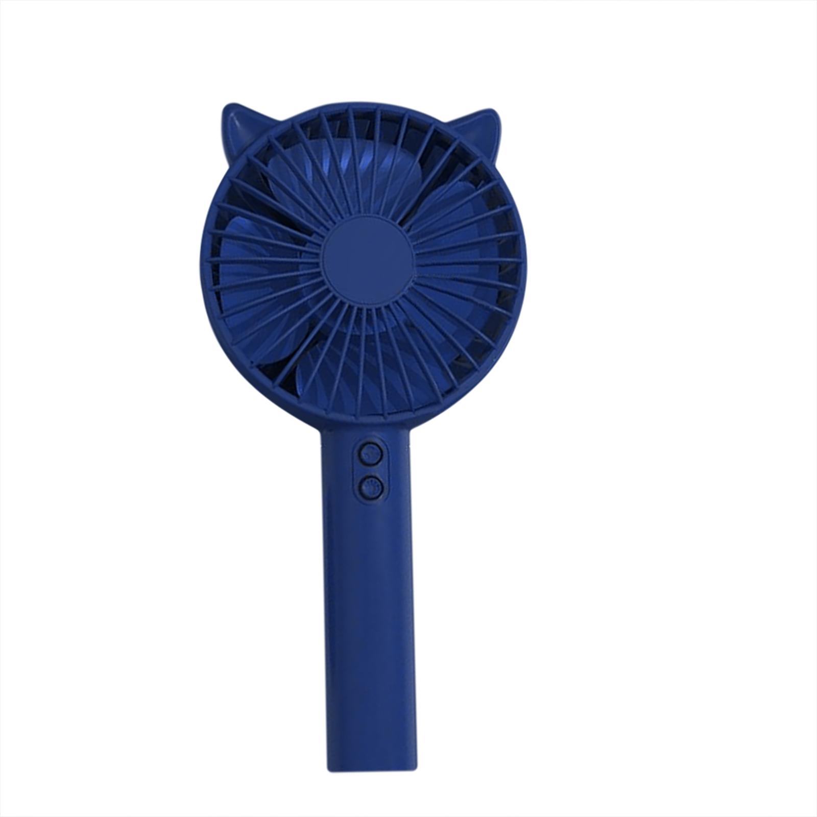 

Usb Hand-held Portable Mini Fan 3 Speeds Adjustable Multifunctional Rechargeable Mute Electric Fan Night Light Sapphire blue#0