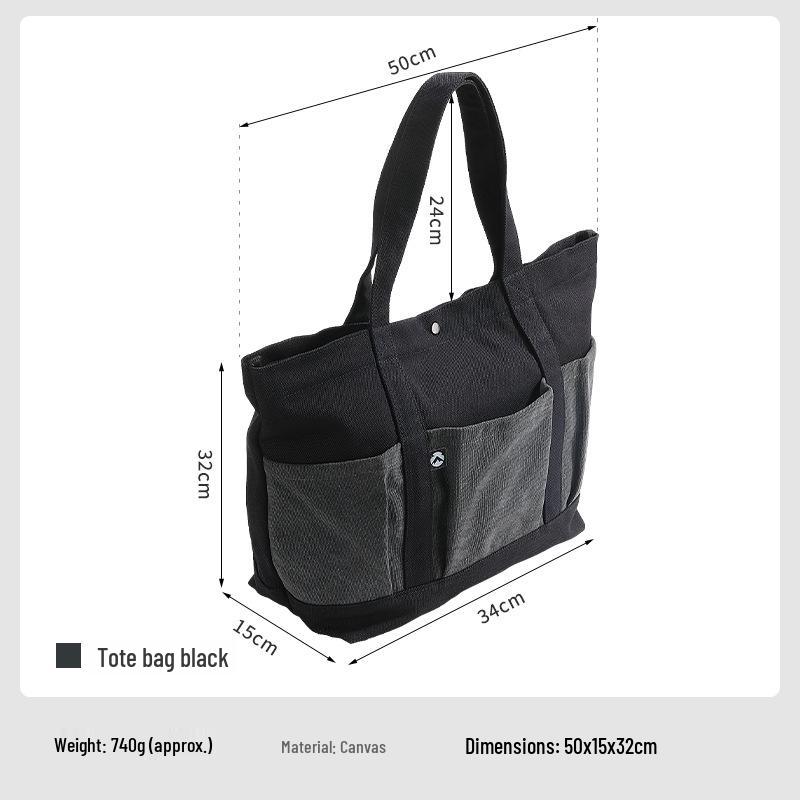 

Koman B-191-BK Large Canvas Tote: Durable, Multifunctional Handbag for Camping, Cycling, and Commuting