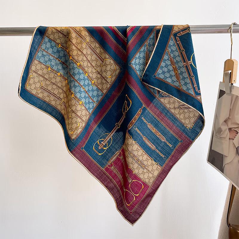 Vintage Print Square Silk Scarf 65*65cm