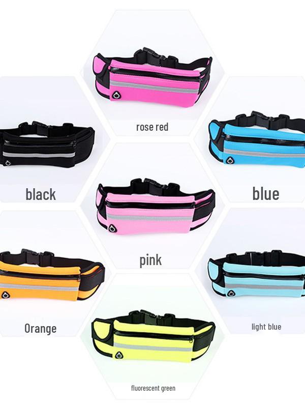 Solid Color Sweatproof Sports Waist Bag - Large Capacity & Portable for Running and Mountaineering (Customizable Logo).