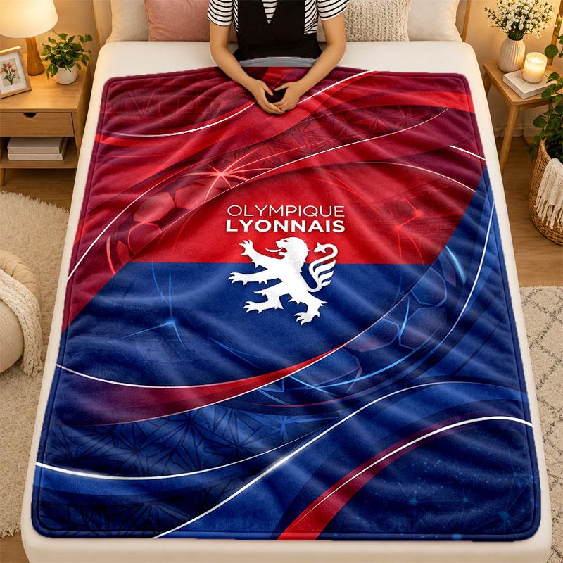 Flannel BlanketLyon FC Warm Soft Throw Blanket for Indoor Sofa Bed Living Room Use