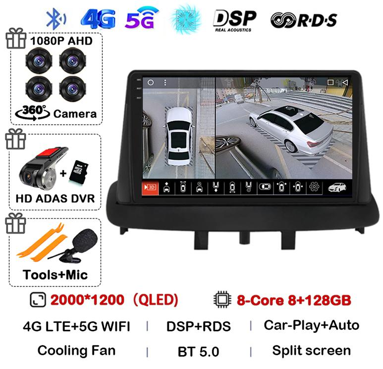 Android 14 Carplay Auto For Renault Megane 3 Fluence Samsung SM3 2008 2009 2010 2011-2014 Car Radio GPS Multimedia Player Stereo