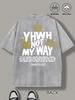 100% Pure Cotton Loose High-Street Faith Style Short-Sleeve, Breathable and Skin-Friendly