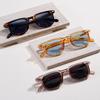 SO&EI Mode Quadratisch Damen Luxus Sonnenbrille Vintage Nieten Herren Blau Grün Tönungen UV400 Trendige Sonnenbrillen