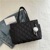 Large Capacity Rectangular Single Shoulder Bag Korean Style Commuter Tote Handbag for Women Lightweight Casual Cotton