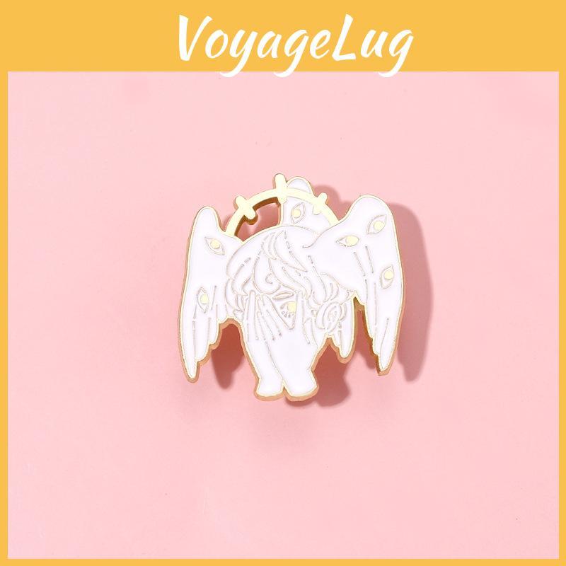 Enchanting New Alloy Demon Girl Brooch With Wings And Halo For Clothing And Bags