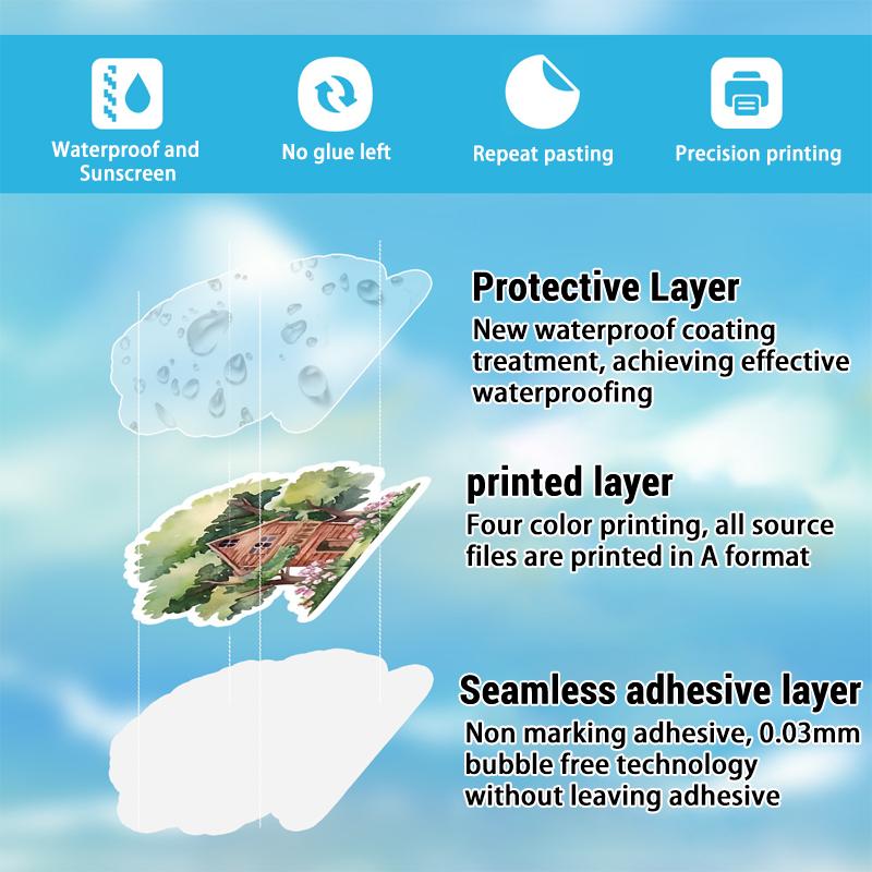 50PCS Cute Flower Stickers Cartoon Animal Stickers Trendy Floral Sticker Vinyl Waterproof Decals Pack for Laptop Phone Tablet