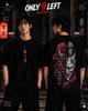 Japanese Oni Streetwear T-Shirt, Dark Anime Graphic Tee, Oversized Black Cotton