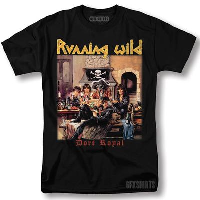 Running Wild T-Shirt Port Royal Rock Είδη Περιοδείας Vntg Γραφιστικό T-Shirt Unisex T-Shirt