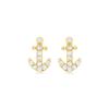 Boucles d'oreilles en argent sterling 925 et zirconiums cubiques brillants, finition or jaune 18 carats - Anchor