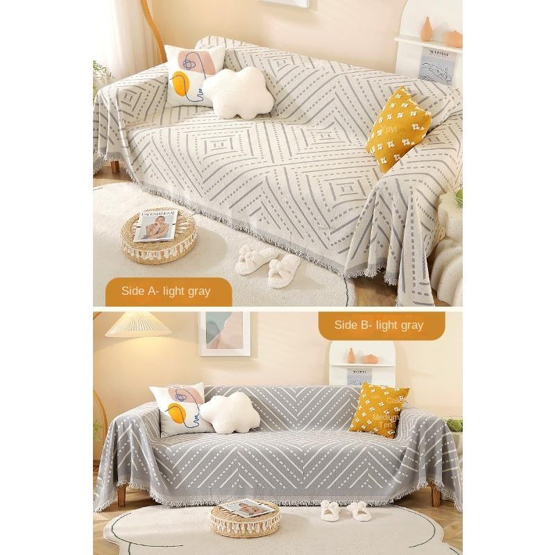 Nordic Style Sofa Cover Cloth Ins Style Full-Cover Sofa Cushion Simple Modern Sofa Cover Four Seasons Universal Sofa Cover Cover