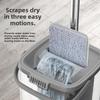 Lazy Person Hand Wa Mop Buet Set Broom Water Absorption Replacement Mop Pad Wet Dry Use Wooden Board Floor Cleaning
