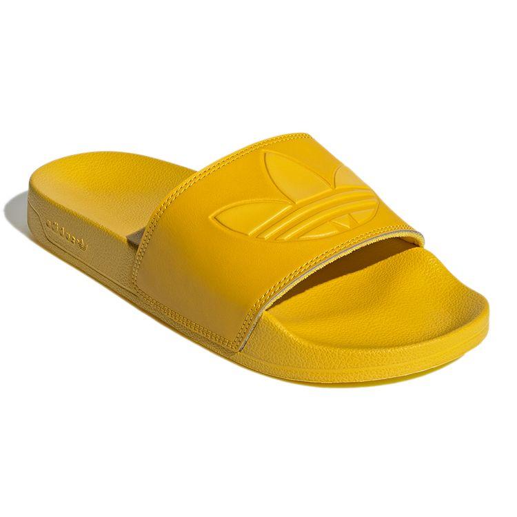 Adidas Originals Adilette Lite Simple Slip-On Rubber Sole Non-Slip Slide Sandals Unisex Sandals Misty-Yellow GX8893