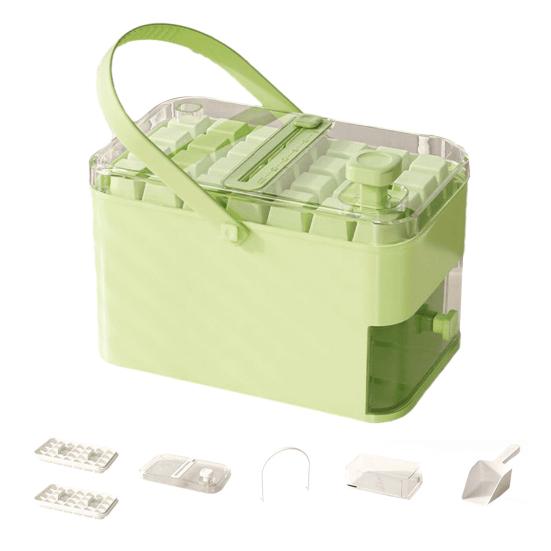 

Двухслойный лоток для кубиков льда, форма для льда с одним нажатием, на 56 кубиков, льдогенератор без содержания бисфенола А для коктейлей и кофе A светло-зеленый