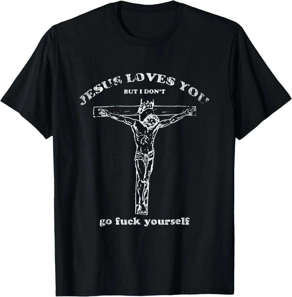 Vintage Jesus Shirt Jesus Loves You But I Don't Funny Design T-Shirt
