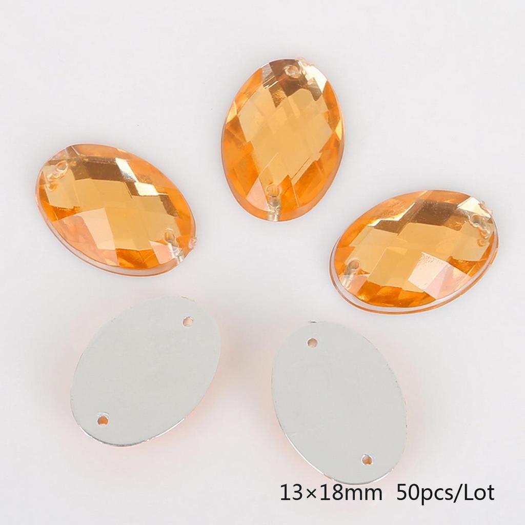 Round Multi-Faceted Acrylic Rhinestones with Double-Hole Flat-Back for Jewelry Accessories