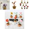Diy Handmade Knitted Flower Potted Plant Floral Art Decoration