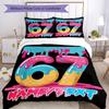 3PC Custom Name Dessert Drip Celebration Bedding Set Printed  Bedding Set Duvet Cover Closure Includes 1 Duvet Cover & 148 Pillowcases for Bedroom