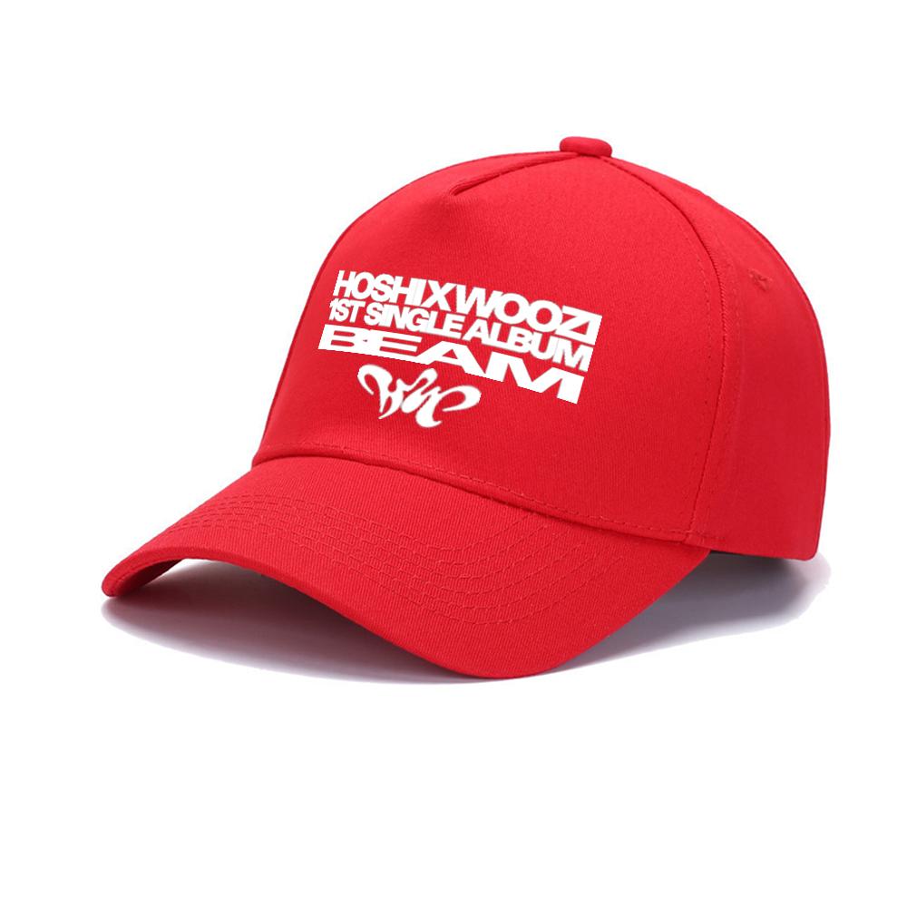 Kpop 17 Athletic Baseball HOSHI X WOOZI 1st Single Album BEAM CARAT Cap Graphic Print Ponytail Hats Gorras Para Hombres