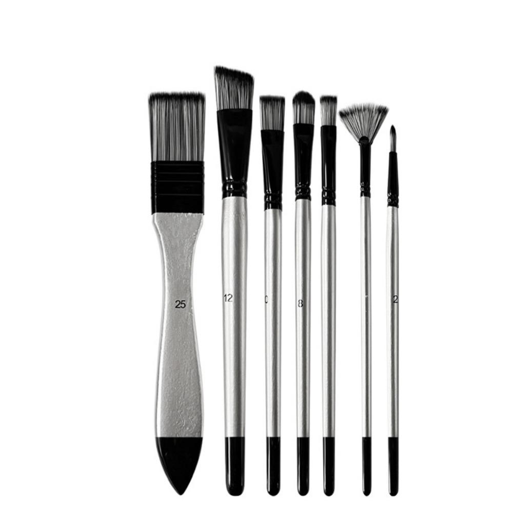 7/9Pcs Portable Painting Brushes Set Wooden Handle Watercolor Drawing Brushes Kits  Drawing Tool
