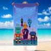 Quick Dry Beach Towel Robot Pattern, Lightweight Absorbent Towel for Pool Beach Vacation Use