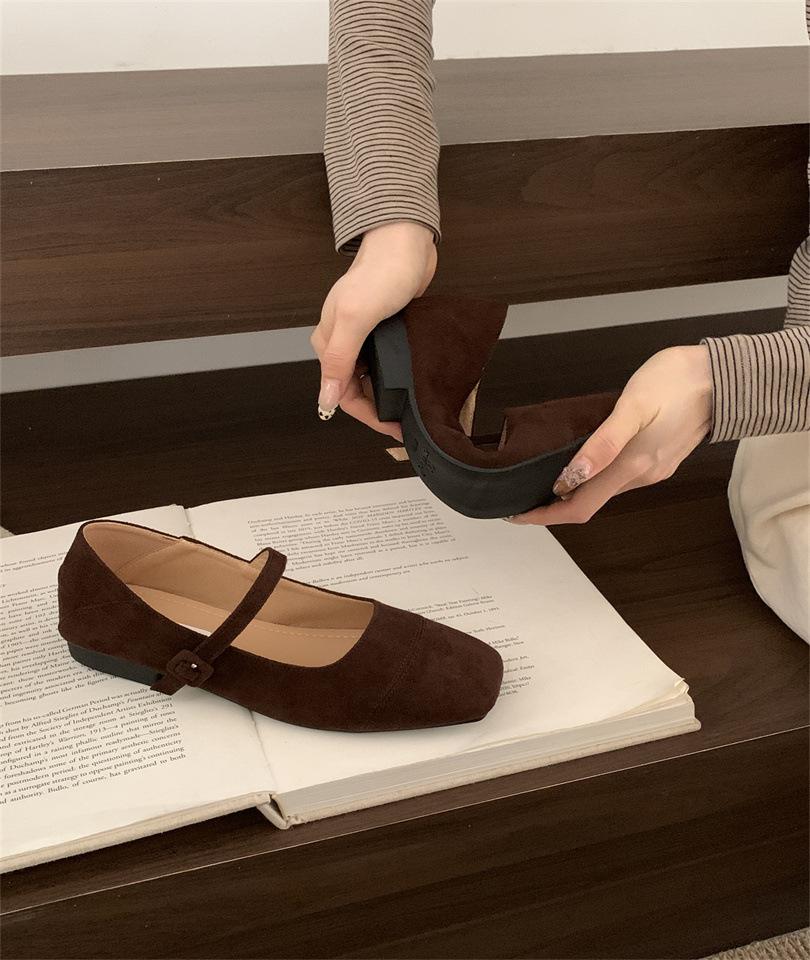 With Skirt Single Shoes Flat Bottom Retro Gentle Grandma Shoes Women's 2025 New Spring Mary Jane Shoes Versatile
